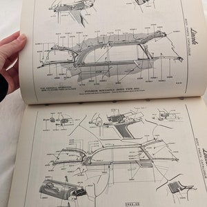 May include: A black and white diagram showing the interior moldings for a 1953-55 Lincoln car. The diagram shows the placement of the moldings on the car's body, and includes part numbers for each molding.
