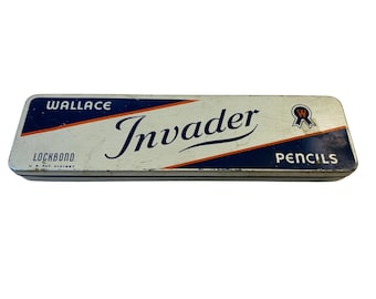 Vintage Pencil Case Tin - Wallace Invader Pencil Tin