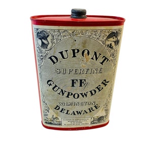 Vintage Tin - Dupont Superfine FF Gunpowder Tin. C. 1924