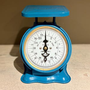 Vintage Blau und Gold Familienwaage 24 Pfund Kapazität