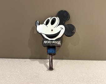Vintage 1930s Mickey Mouse Tin Sparker Toy in Working Condition