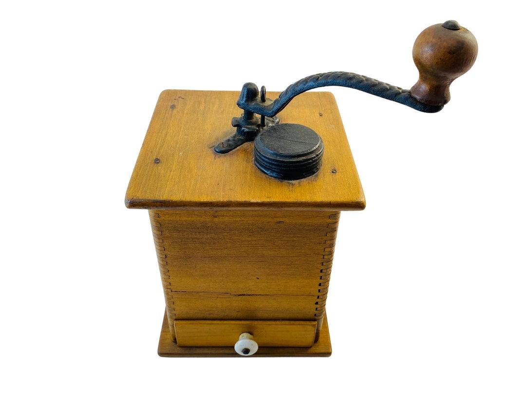 Antique Coffee Grinder Cast Iron Coffee Grinder With Drawer Etsy