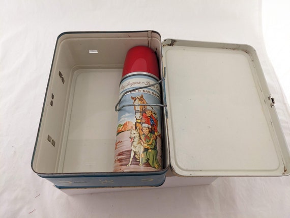 Vintage 1950's Roy Rogers & Dale Evans Metal Lunch Box and Thermos