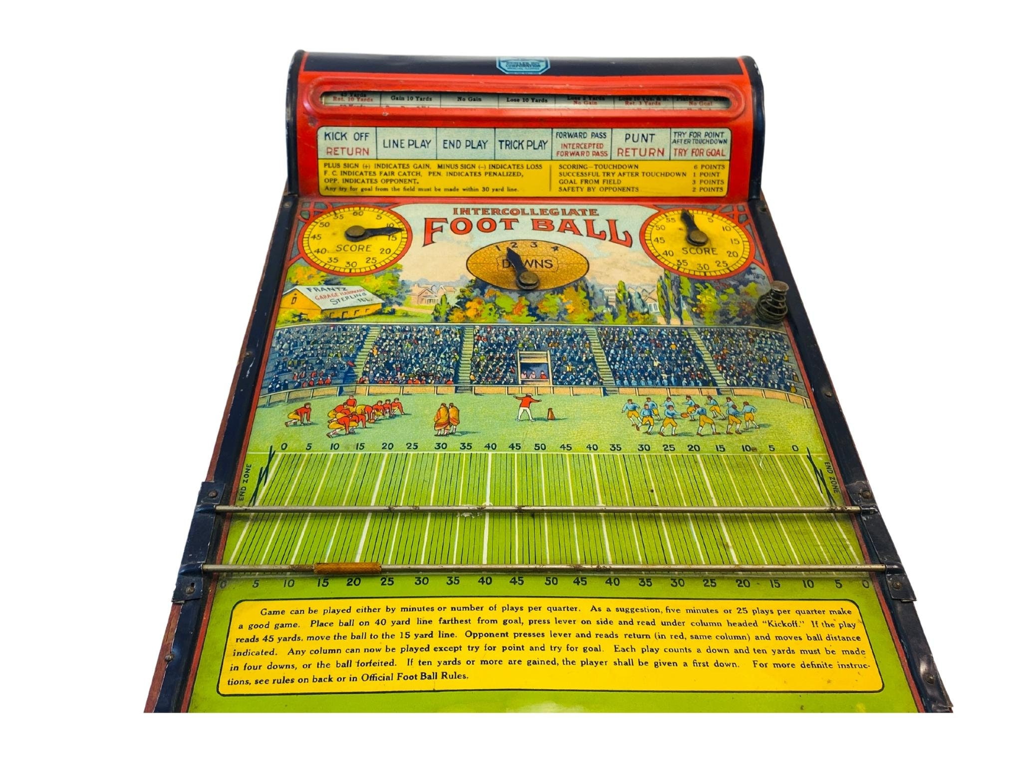 Vintage Hustler Toy - Intercollegiate Football Tin Litho Football