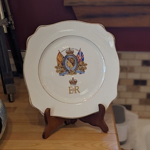 Vintage 1953 Royal Staffordshire Queen Elizabeth Coronation  Commemorative Plate