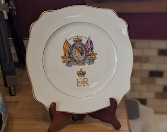 Vintage 1953 Royal Staffordshire Queen Elizabeth Coronation  Commemorative Plate