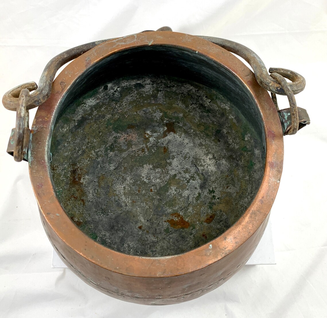 Vintage Copper Fireplace Cauldron w/ Hangers Etsy