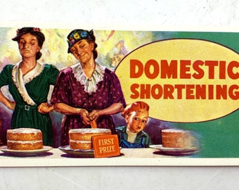 Vintage Domestic Shortening Advertising ink Blotter
