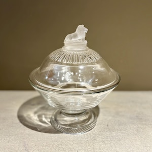 Antique EAPG Richards & Hartley Lion and Cable Glass Compote