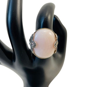 Sterling Silver Ring with Polished Pink Stone