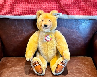 Steiff Teddy Bear 1951 Replica Yellow Large 20 Inches Vintage Made