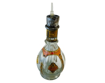 Botella de licor Wsenier Vintage de 4 cámaras soplada - Etiquetas originales - Francia
