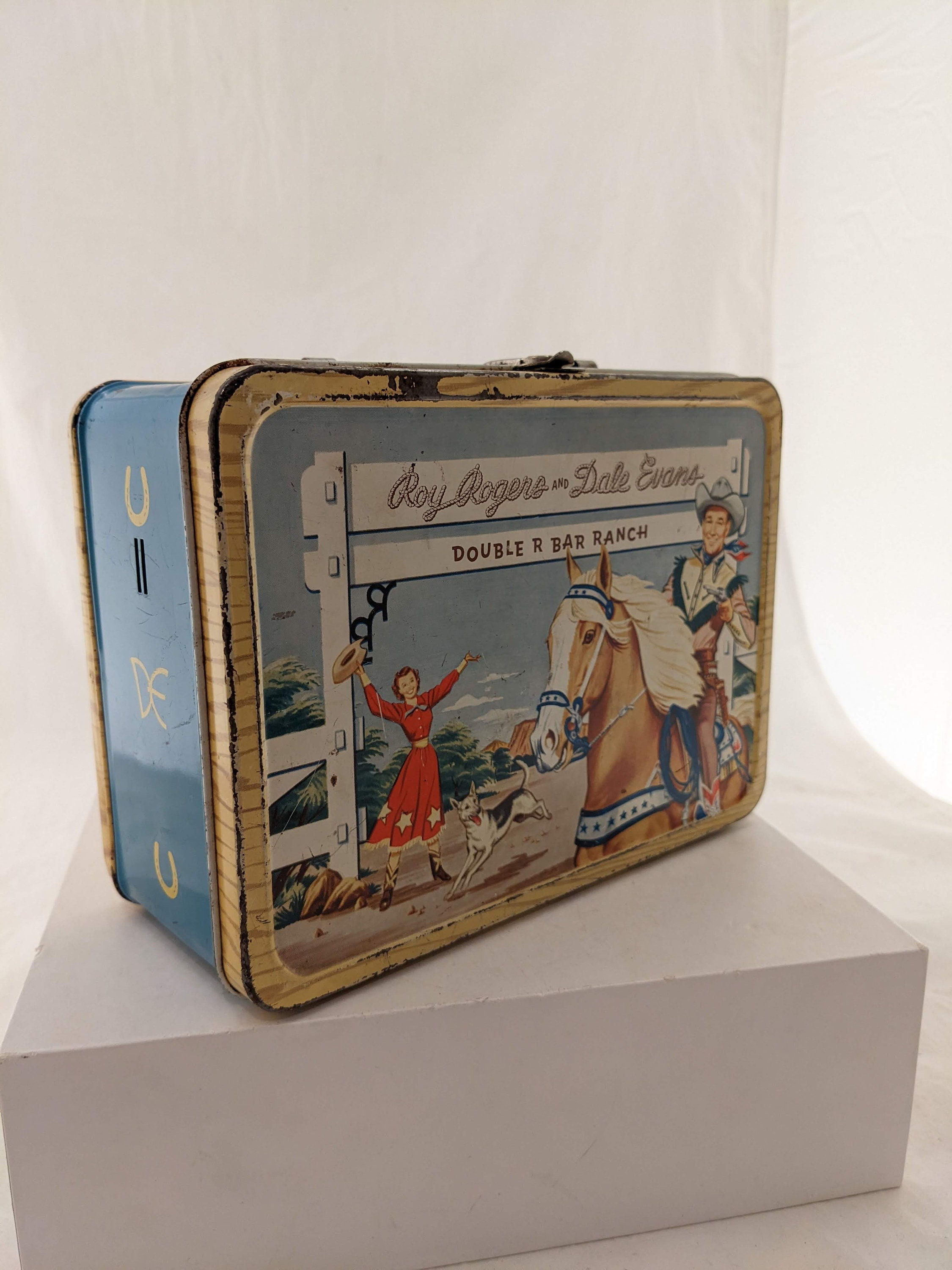 Vintage 1950's Roy Rogers & Dale Evans Metal Lunch Box and Thermos