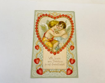 Vintage Valentinstag Postkarte