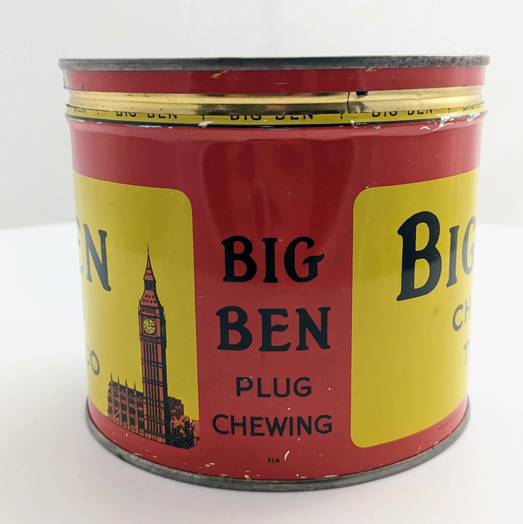 bigger hair tobacco tin N***** can Vintage Big Ben Chewing Tobacco