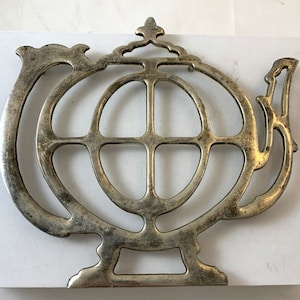 Vintage Metal Tea Pot Trivet
