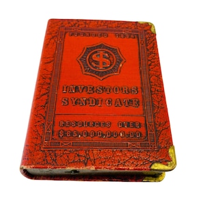 Vintage Investor Syndicate Book Coin Bank - No Key