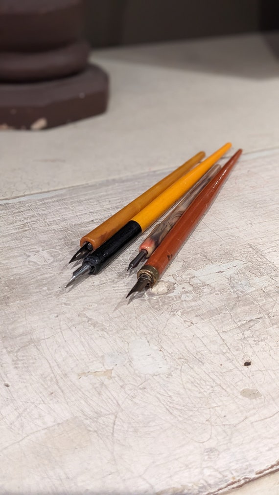 Lot De 4 Stylos Plume Vintage Avec Plume D'autruche - Pour Calligraphie, Signatures Et Cadeaux élégants (Noir)