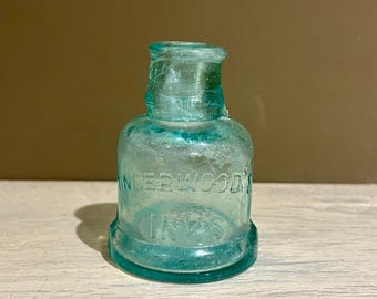 アンティーク アクア インク ボトル x1、バースト トップ、Fields Ink