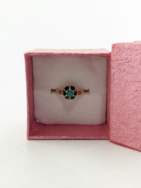 Antique Eaton & Co. 14k Gold Ring With Green Stone - image 2
