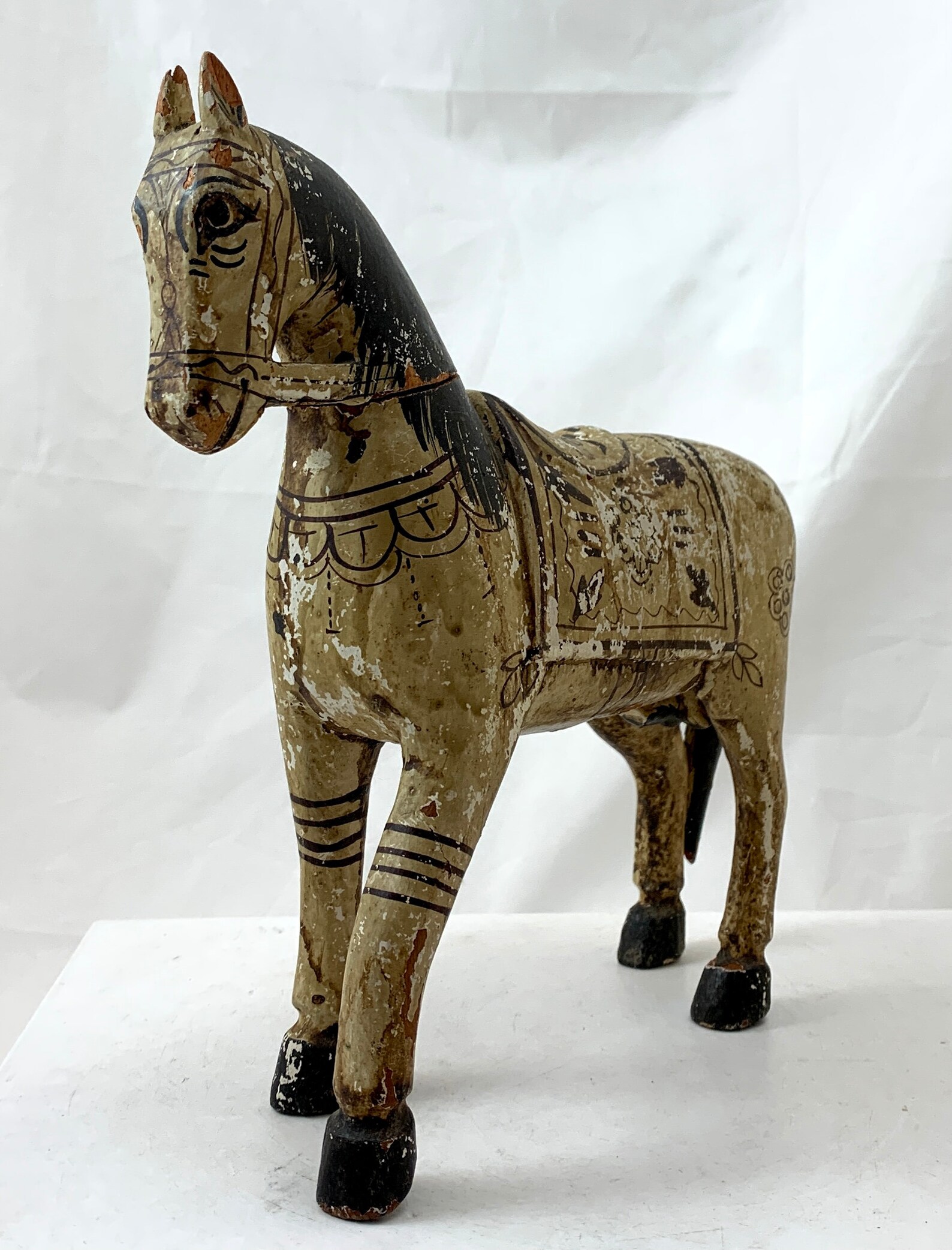 Antique Hand Carved & Painted Wooden Folk Art Horse Etsy