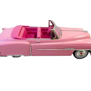 Vintage Leadworks Tin Friction Toy Car- 1950 Cadillac (Pink)