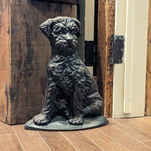 Vintage Large Cast Iron Dog Doorstop Foundry Marked, Home Decor, Collectable Cast Iron, Dog Decor, Cast Decor, Gift, Home