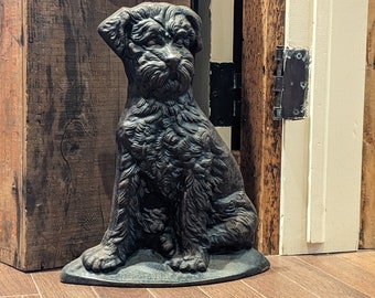 Vintage Large Cast Iron Dog Doorstop Foundry Marked, Home Decor, Collectable Cast Iron, Dog Decor, Cast Decor, Gift, Home