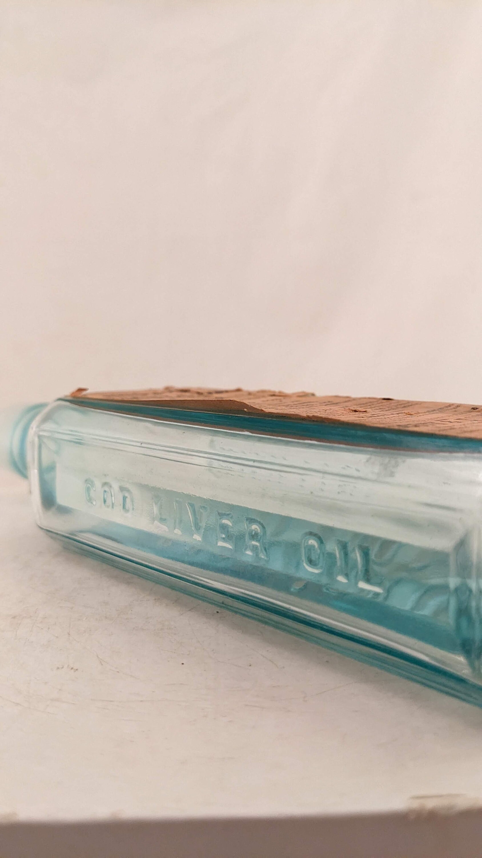 アンティーク◆Extract of Malt and Cod Oil ポット Antique Scott's Emulsion Cod Liver Oil Bottle With Paper