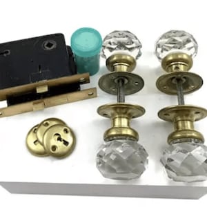 Crystal Door Knobs with Lock Sets (Set of 2)