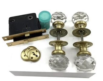 Crystal Door Knobs with Lock Sets (Set of 2)