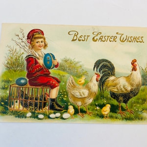 Carte postale de Pâques vintage - « Meilleurs vœux de Pâques »