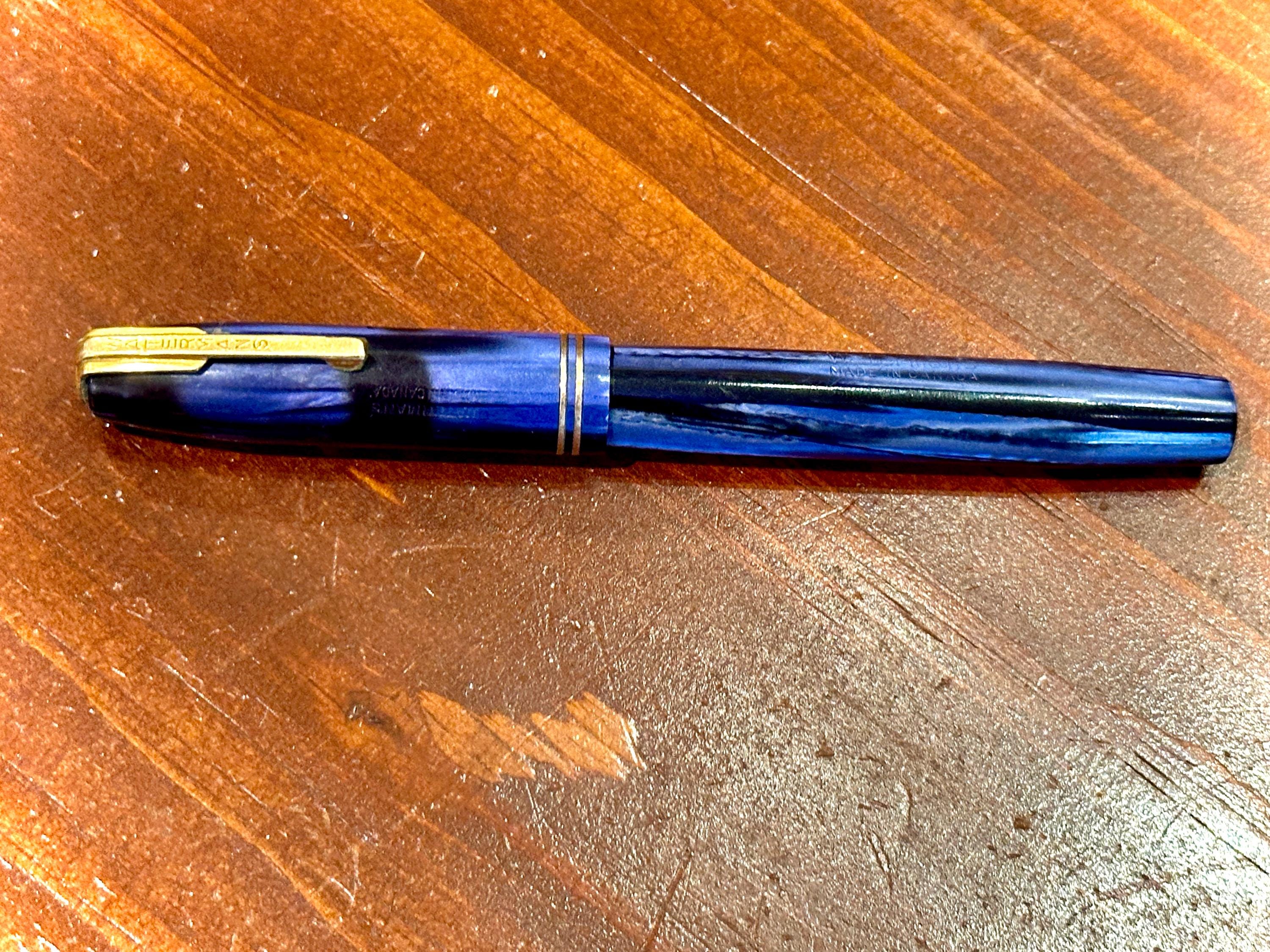 モ*ゾ様 新品　WATERMAN マーブル　万年筆 ウォーターマンのライトブルーマーブル万年筆、14Kゴールドペン先
