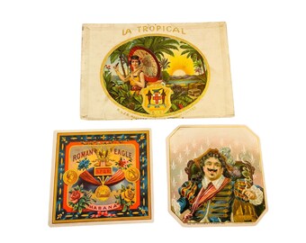Etiquetas para puros antiguos (juego de 3) - Lote B