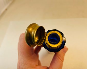 ヴィンテージ コバルトブルー 両端式「横置き」香水瓶 - Etsy 日本