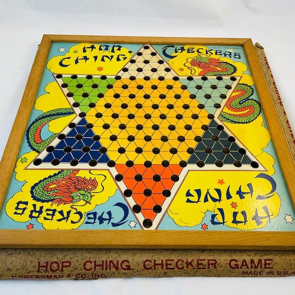 Chinese Checkers With Box Etsy