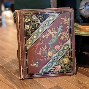 Carte de voeux ancienne de 1882 Scrapbooking de divers