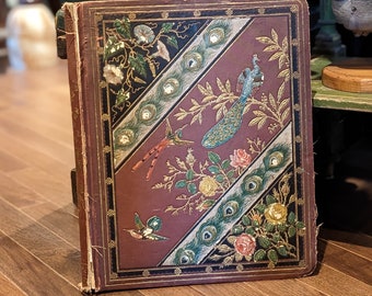 Antique 1882 Scrapbook of Various Greeting Card