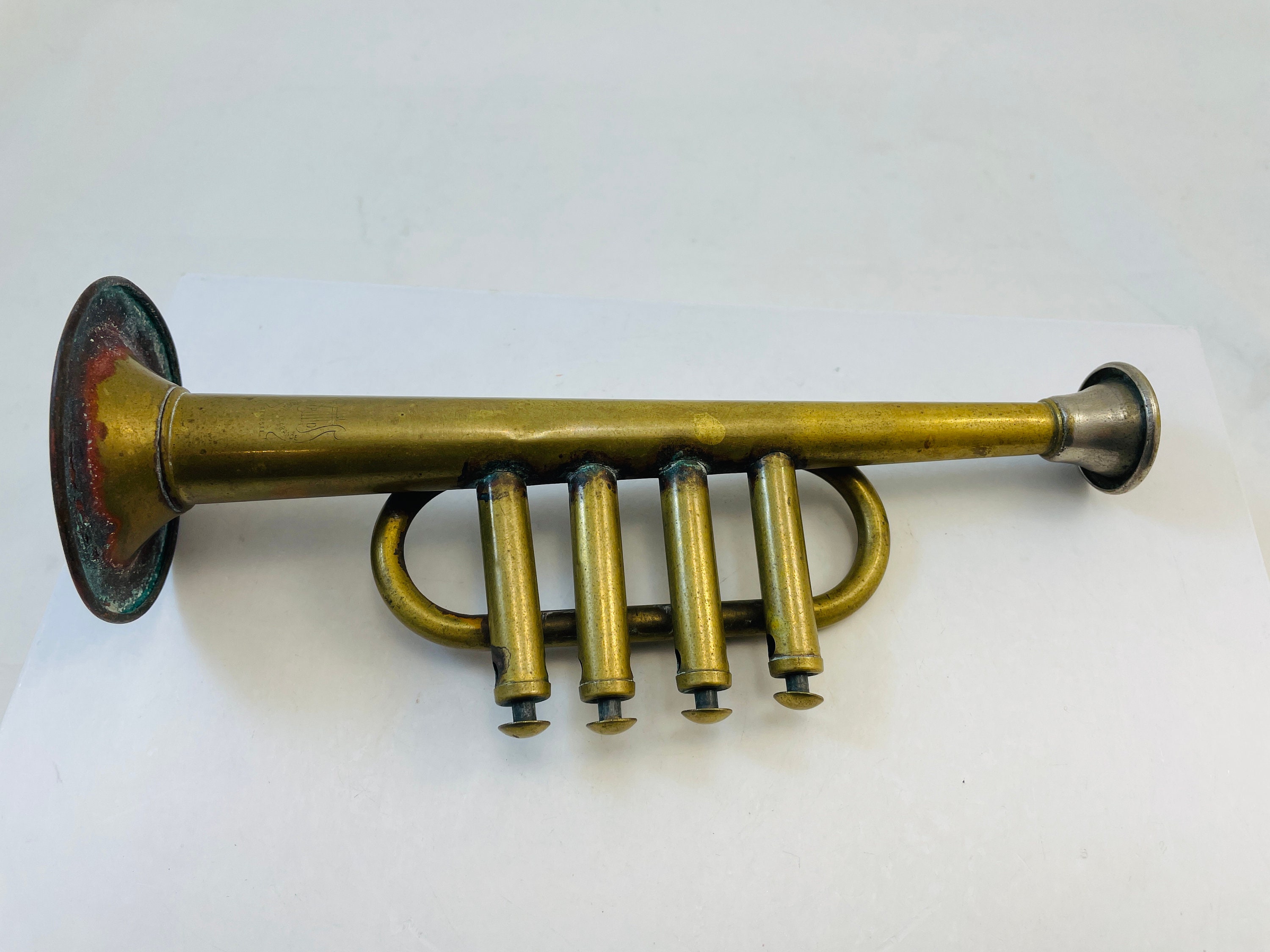 Aanbod Ringlet Seminarie Vintage Messing Speelgoed Trompet ca. 1930 - Etsy Nederland