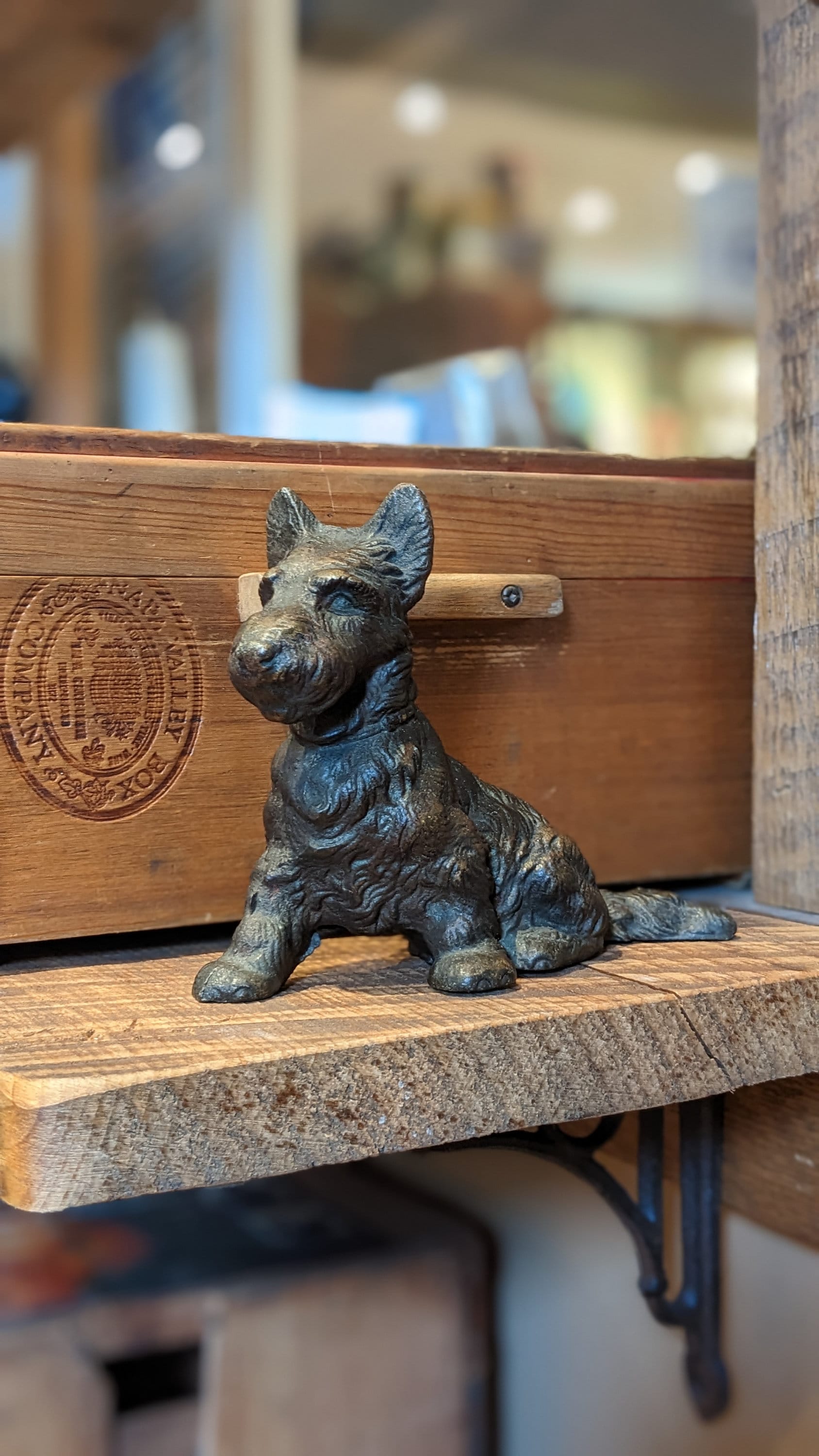 Antique Hubley Cast Iron Scottie Dog Doorstop, 1900s Collectible