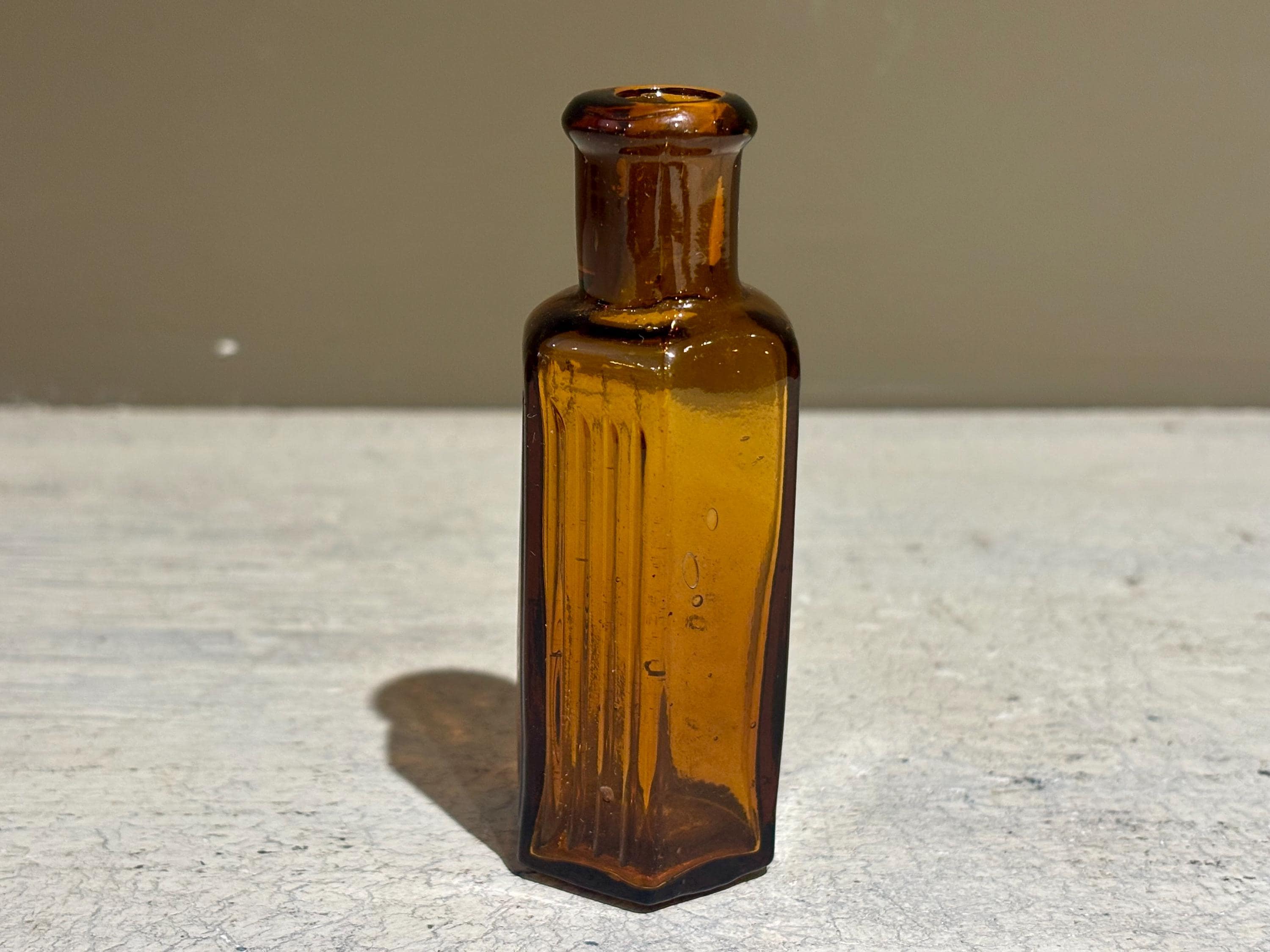 Antique Riddell Amber Hexagonal Ribbed Poison Bottle - Etsy
