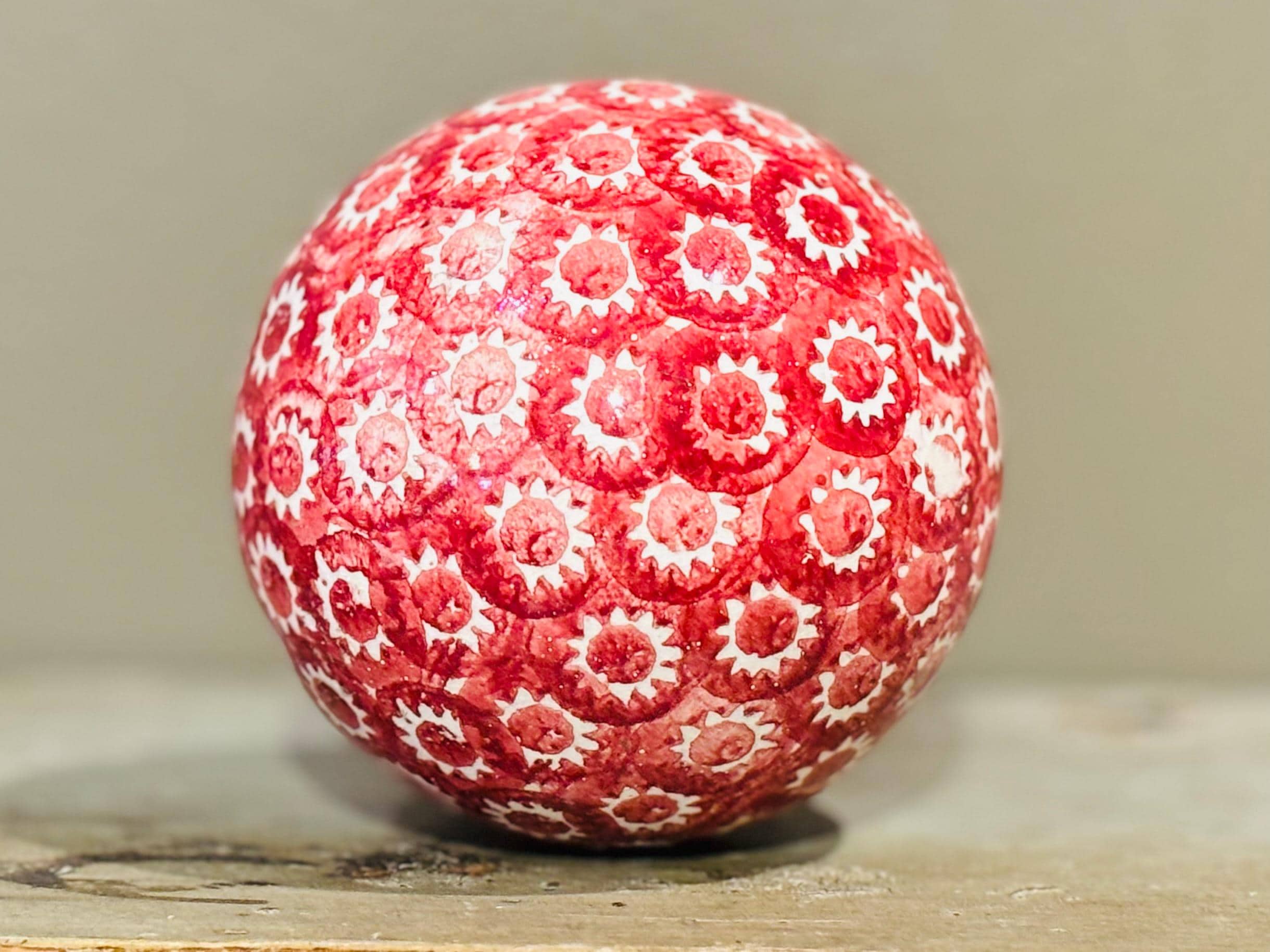 Red Victorian Carpet Ball With Sponge Decoration A - Etsy