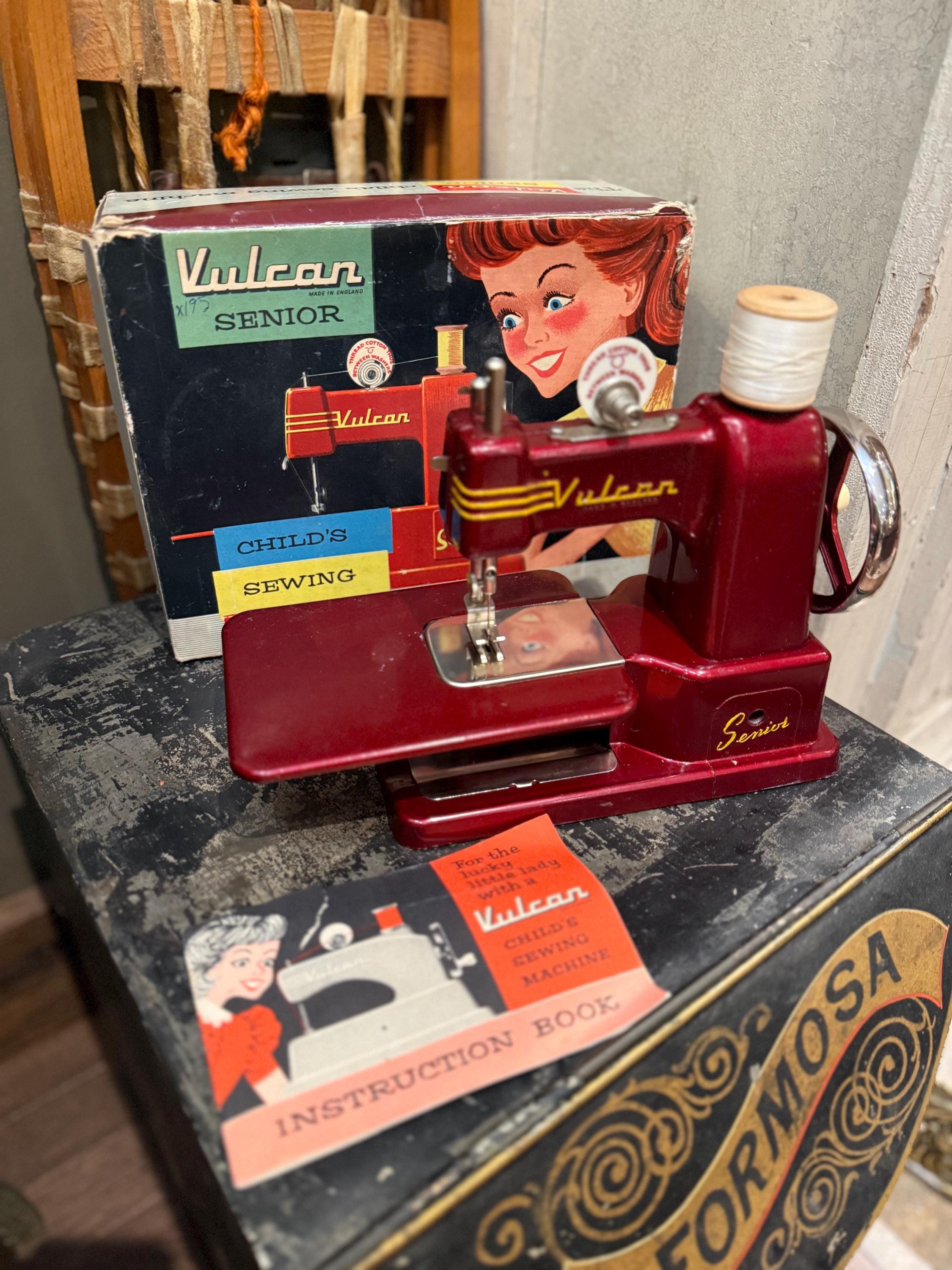 Vintage Vulcan Senior Child's Sewing Machine With Original Box and