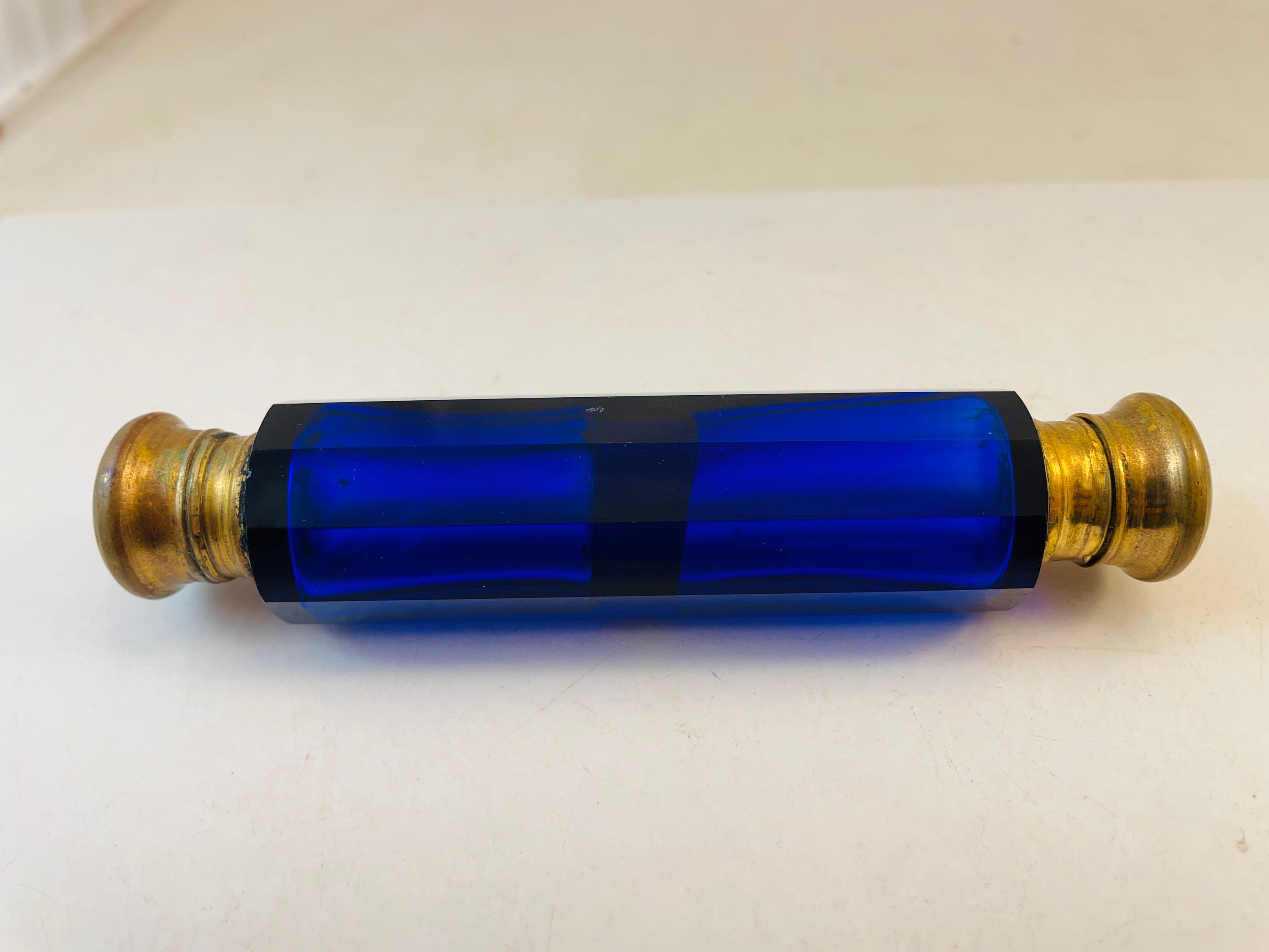 ヴィンテージ コバルトブルー 両端式「横置き」香水瓶 - Etsy 日本