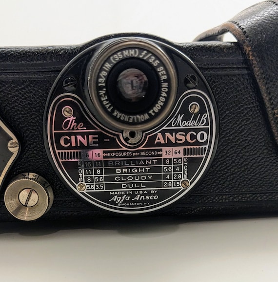 Vintage Cine Ansco Movie Camera 16mm Model B by Afga- Black Vintage Cine Ansco Movie Camera 16mm Model B by Afga- Black