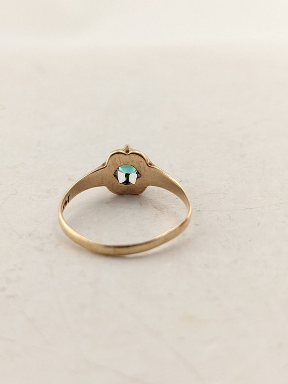 Antique Eaton & Co. 14k Gold Ring With Green Stone - image 4