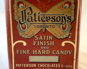 Vintage Patterson's Fine Hard Candy Tin - Toronto