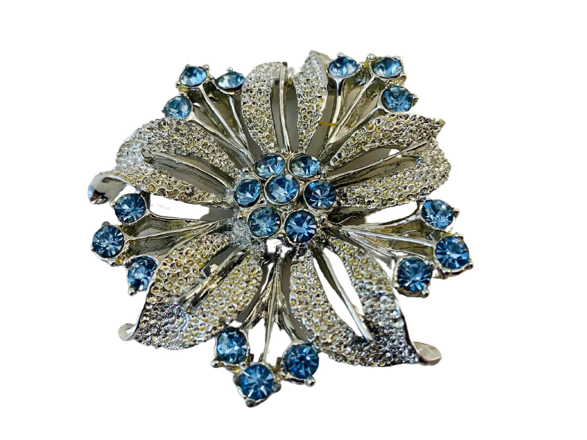 Broche De Costume Vintage - Couronne Florale Sertie De Pierres Améthyste (Occasion)
