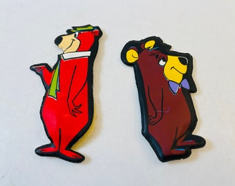 Vintage Yogi Bear Puffy Magnet Set - Hanna Barbera