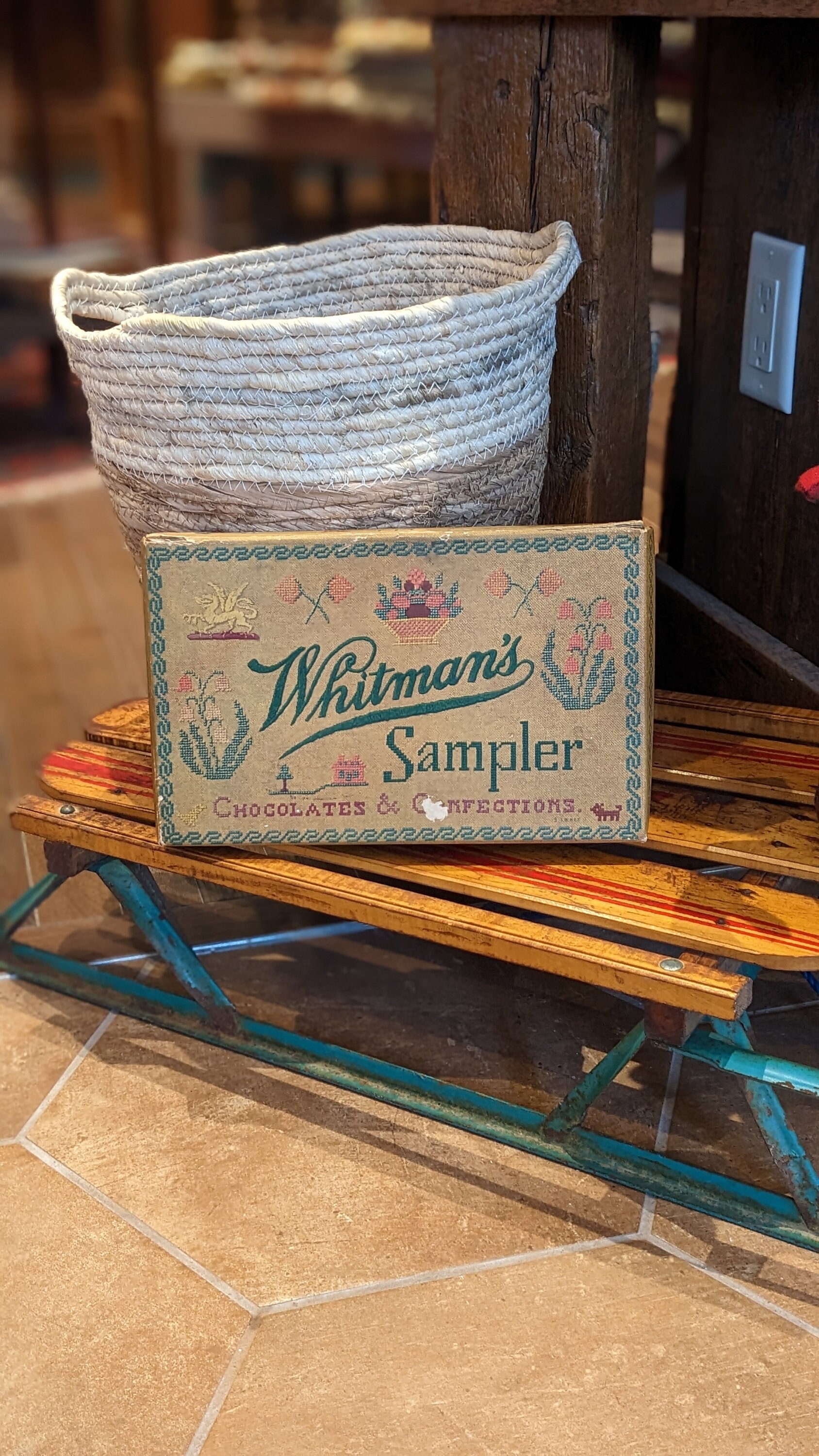 Large Vintage Whitman's 3LB Chocolate Sampler Box- A Fussy Package